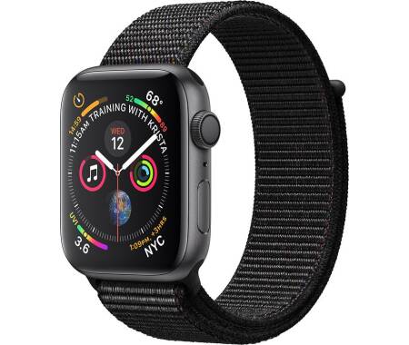 Outlet Apple Watch 4 44mm GPS z czarnym paskiem nylonowym - gwiezdna szarość