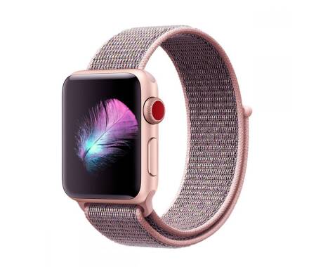 Outlet Pasek do Apple Watch 40mm z plecionego nylonu w kolorze piaskowego różu