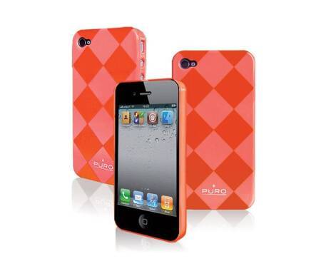 Etui iPhone 4/4s PURO Rhomby Cover - pomarańczowe
