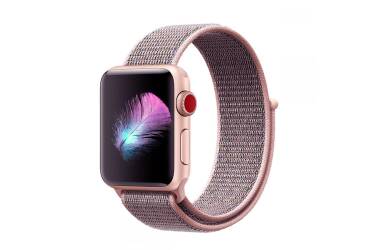Outlet Pasek do Apple Watch 40mm z plecionego nylonu w kolorze piaskowego różu