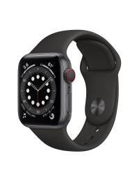 Outlet Apple Watch S6 44mm GPS  Gwiezdna Szarość z paskiem w kolorze czarnym - zdjęcie 1