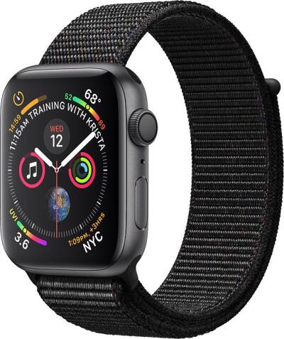 Outlet Apple Watch 4 44mm GPS z czarnym paskiem nylonowym - gwiezdna szarość - zdjęcie 1