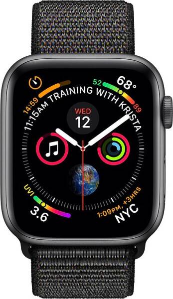 Outlet Apple Watch 4 44mm GPS z czarnym paskiem nylonowym - gwiezdna szarość - zdjęcie 2