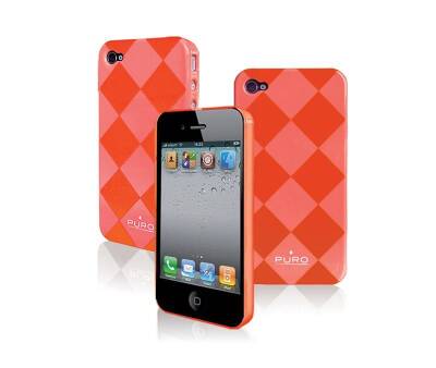 Etui iPhone 4/4s PURO Rhomby Cover - pomarańczowe - zdjęcie 1