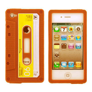 Etui do iPhone 4/4S Bludot RETRO TAPE - pomarańczowe - zdjęcie 1